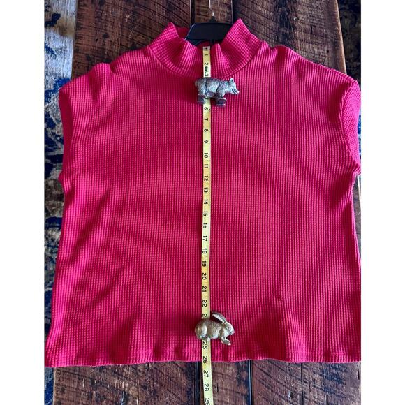 Womens AVA & VIV Red Turtleneck Thermal Henley Style Long Sleeve -Not For Sale - Picture 10 of 12